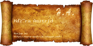 Héra Asztrid névjegykártya